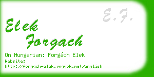 elek forgach business card